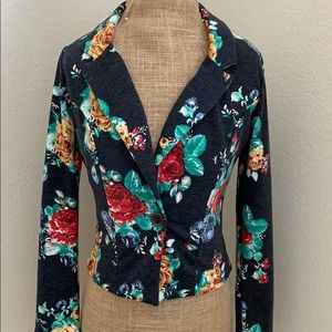 Xhilaration Floral Blazer Grey & Pink